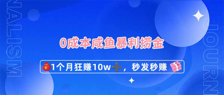 (14257期)0成本闲鱼暴利捞金,1个月狂赚10W+,秒发秒赚新玩法-梦妍科技资源网