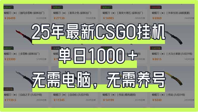 （14178期）25年最新CSGO挂机系统，单日1000+，无需电脑，无需养号，0基础可上手-梦妍科技资源网