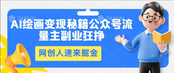 AI绘画变现秘籍：公众号流量主副业狂挣，网创人速来掘金-梦妍科技资源网