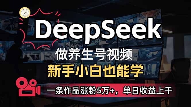（14199期）小白用DeepSeek做养生号，一条作品涨粉5万+，单日收益上千-梦妍科技资源网