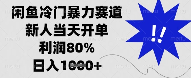 闲鱼冷门暴力赛道，新人当天开单，利润80%，日入数张【揭秘】-梦妍科技资源网